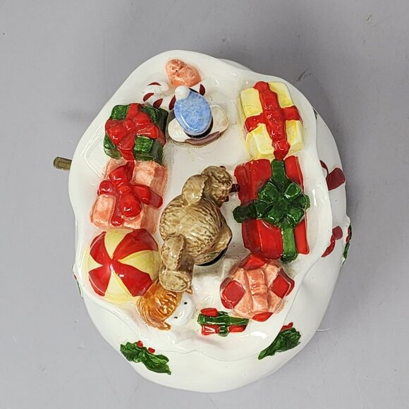 Vintage Otagiri Animated Musical Christmas Ceramic Music Box‎ Works - Picture 5 of 12